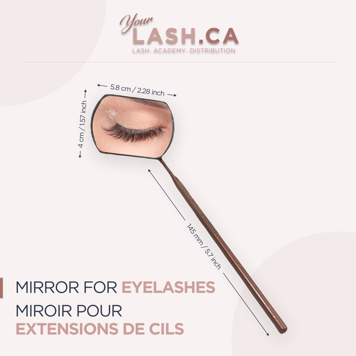 Mirror for eyelash extensions